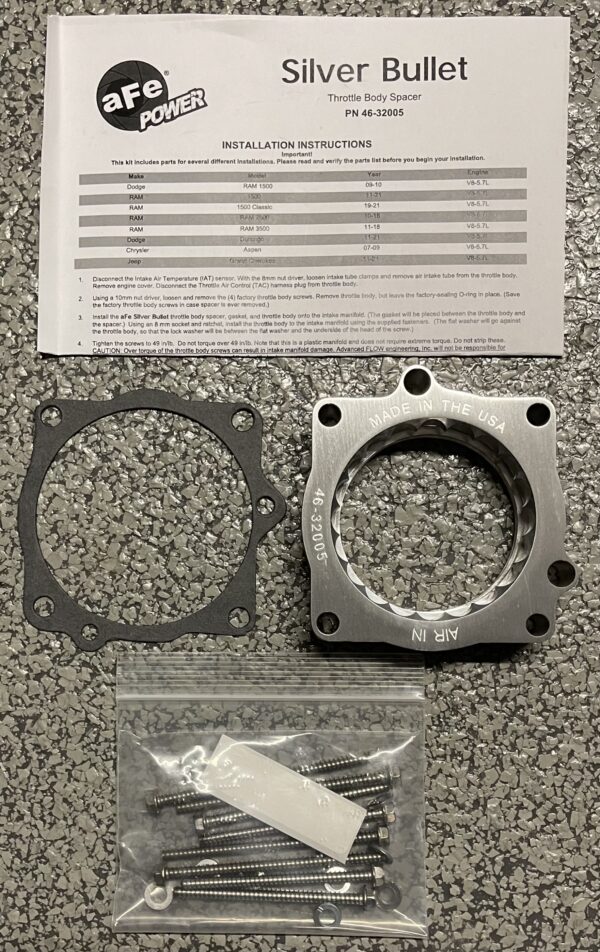 AFE Power Throttle Body Spacer for 09-22 Dodge Ram 5.7L 1500 Hemi - Image 4