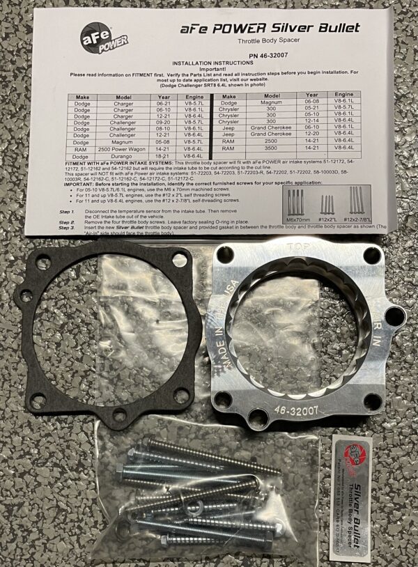 AFE Power Throttle Body Spacer for 08-22 Dodge Charger 5.7L 6.4L Hemi SRT8 - Image 4