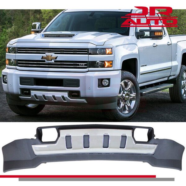 15-19 Silverado 2500HD 3500HD Front Bumper Lower Valance w Skid Plate Pocket