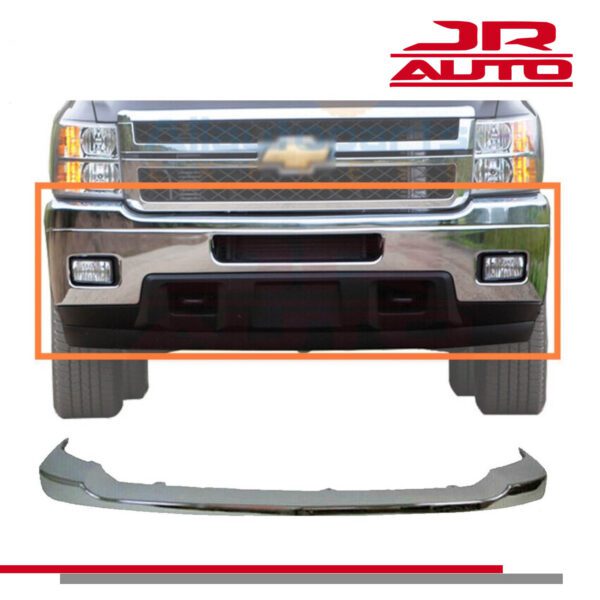 Front Upper Bumper Chrome Pad Trim For 2011-2014 Chevrolet Silverado 2500 HD