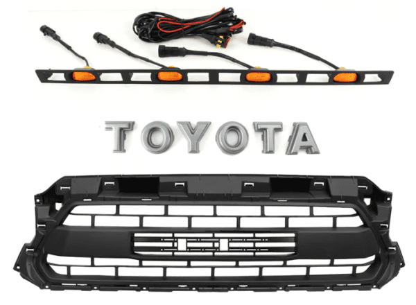 2012-2015 Toyota Tacoma TRD Pro-Style Grill Grille Letters Logo & Amber LED Lights