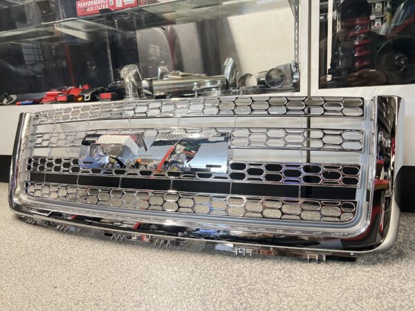 2007-2013 GMC Sierra 1500 Applique Front Honeycomb Mesh Hood Grille Chrome 07-13