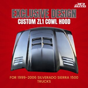 ZL1-style Cowl Hood Fiberglass Custom ZL1 Cowl Hood it's For 99-06 Chevy Silverado