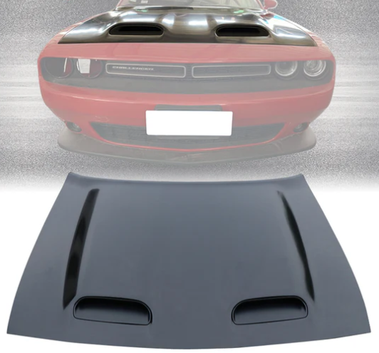 2008-2023 Dodge Challenger SRT Hellcat fit Aluminum Hood Dual Scoop Vents