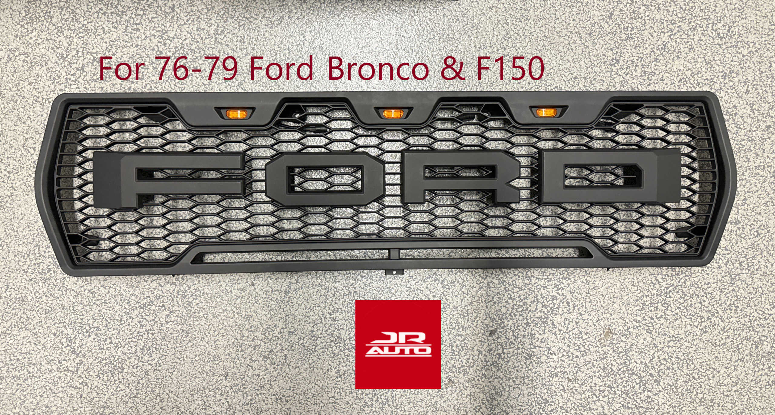 76-79 Ford F150 Bronco Raptor Grille Grill w/ Letters & LED Lights 1976-1979