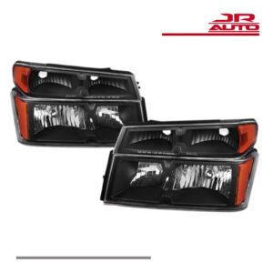 2004-2012 Chevy Colorado black/amber headlights OE style